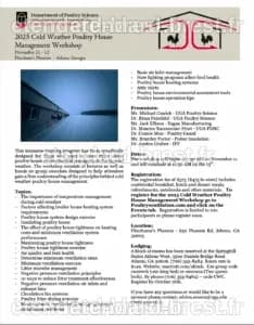 2025 Cold Weather Poultry House Management Workshop - UGA Poultry House ...